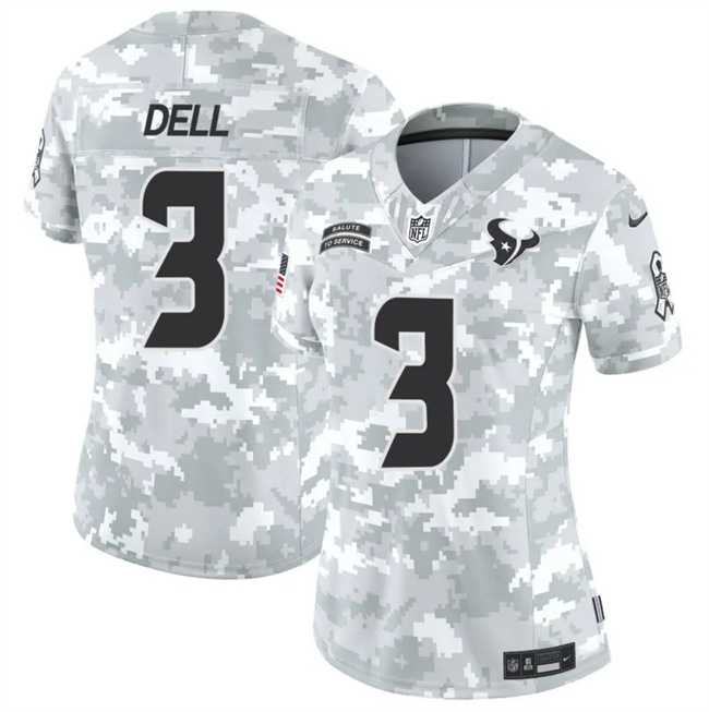 Womens Houston Texans #3 Tank Dell 2024 F.U.S.E Arctic Camo Salute To Service Limited Stitched Jersey Dzhi